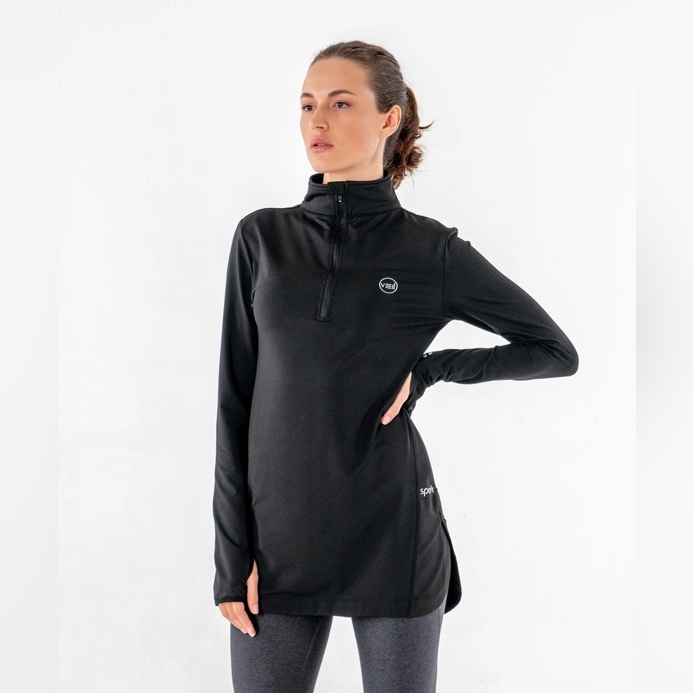 NWT Veil Garments Spark Half-Zip in Black